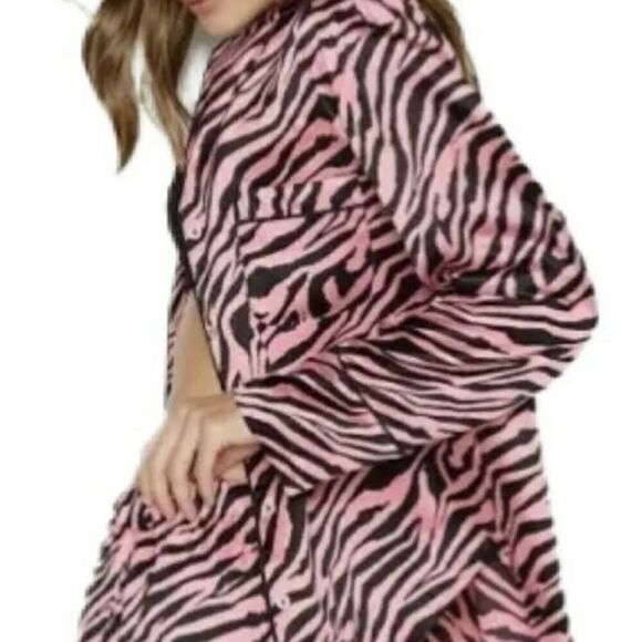 Victorias Secret Animal print SATIN button down top & bottoms pant pajama set XL - Picture 4 of 6
